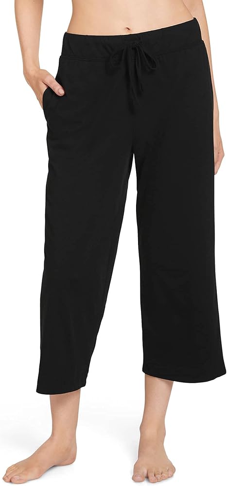 Jockey Women's Sleepwear Everyday Essentials 100% Cotton Capri, Black, L