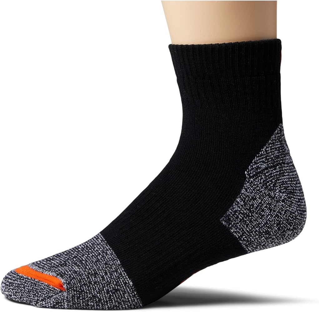 Merrell Men's and Women's Cotton Safety Work Socks-2 Pair Pack-Breathable Arch Support and Blister Prevention