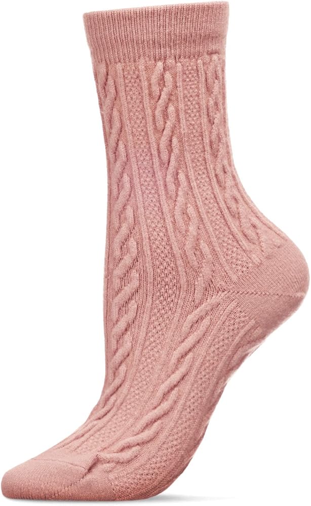 MeMoi Women's Classic Cozy and Warm Cable Knit Crew Socks