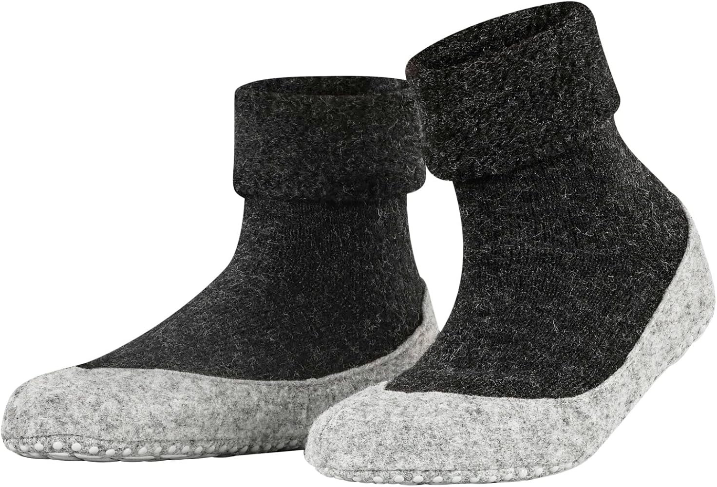 FALKE W HP Womens Cosyshoe Slipper Sock Merino Wool Grey Pink White 1 Pair, 6.5-7.5