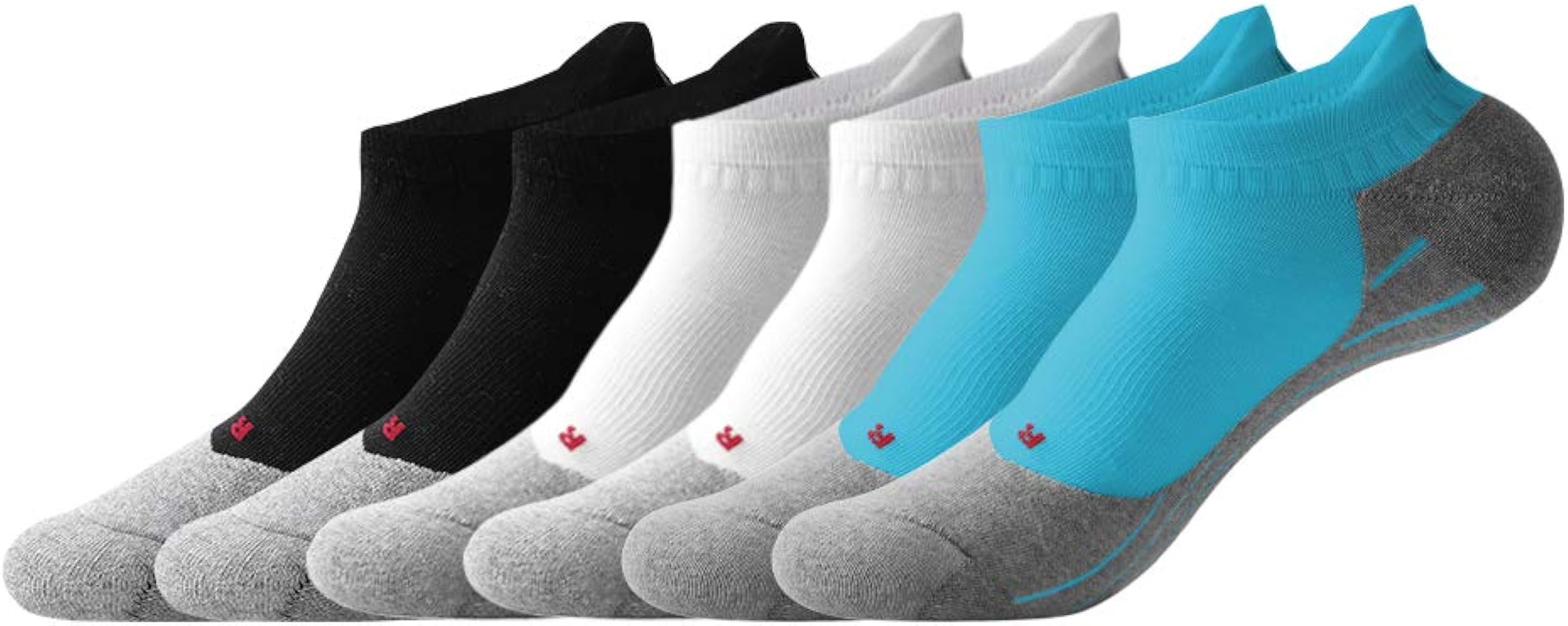 Ankle Athletic Running Socks Low Cut Sports Tab Socks for Men and Women (6 Pairs)