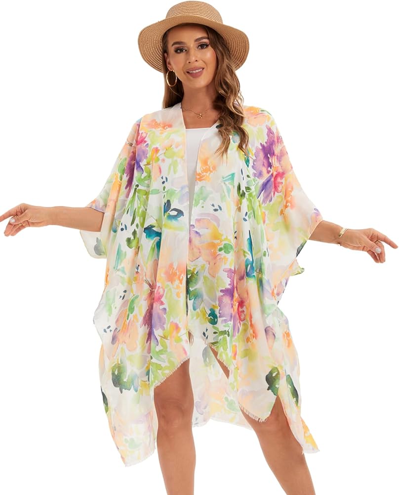 Umjetnost Women's Swimsuit Coverups Summer Beach Cover Up Casual Loose Kimono Cardigans for Swimwear