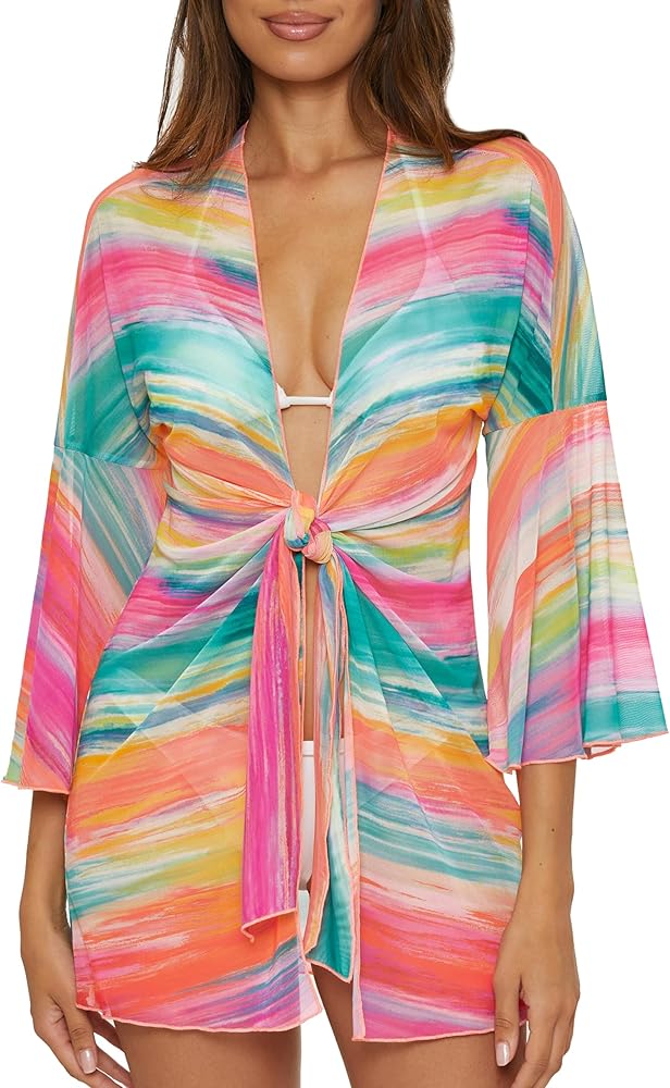 BECCA Women's Verano Mesh Tunic, Casual, Beach Cover Ups