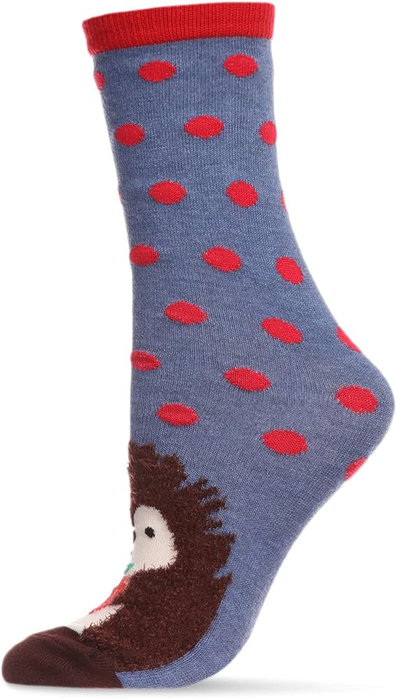 MeMoi Women's Foot Pet Porcupine Crew Socks