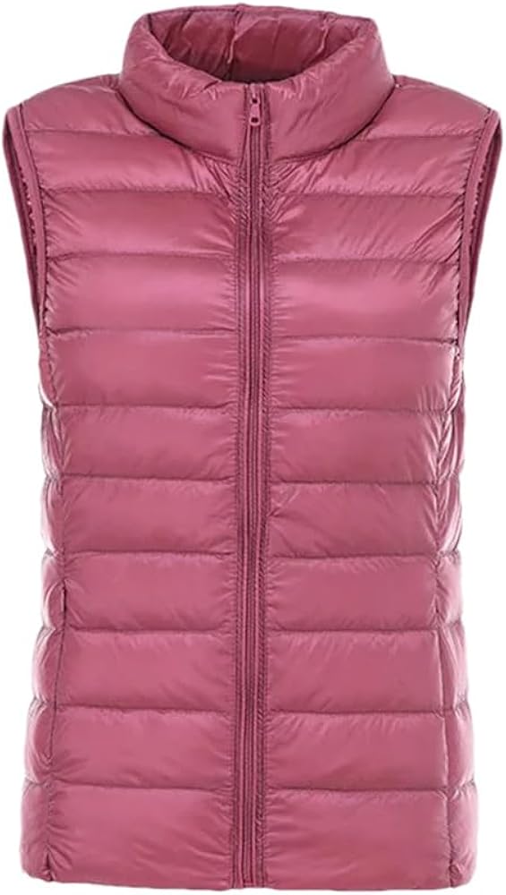 Women Thin Down Vest Jacket Autumn Winter Slim Short Warm White Duck Down Coat Female Portable Outerwear