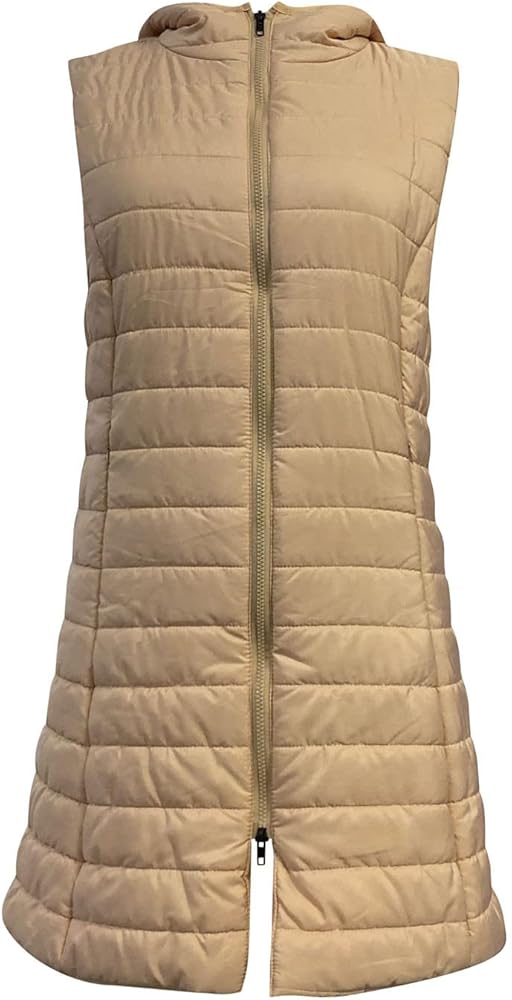 Puffler Jacket Womens Fall Fashion Witner Coats for Women 2023 Trendy Sleeveless Vests Zip Up Hooddies Quilted Jackets Lightweight Open Front Cardigan Y2k Clothing Heated Jacket(6A-Khaki,3X-Large)