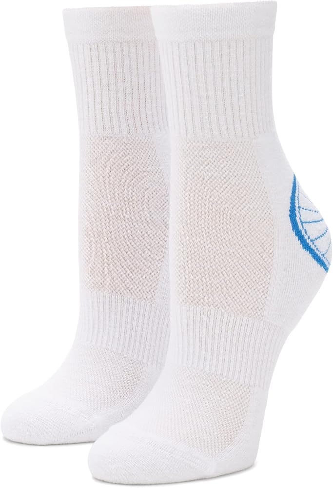 HUE Women's Eco Sport Quarter Top Sock, Cycling White-2 Pair Pack, One Size