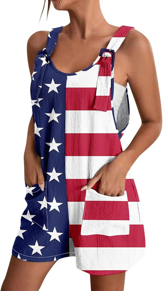 Red White and Royal Blue,Prime Of Day Deals Today 2024 Women's Jumpsuits,Rompers & Overalls Wide Leg Jumpsuit Short Overalls Women Bermuda Shorts for Women Sundresses for Women 2024(Aa-Blue,XL)