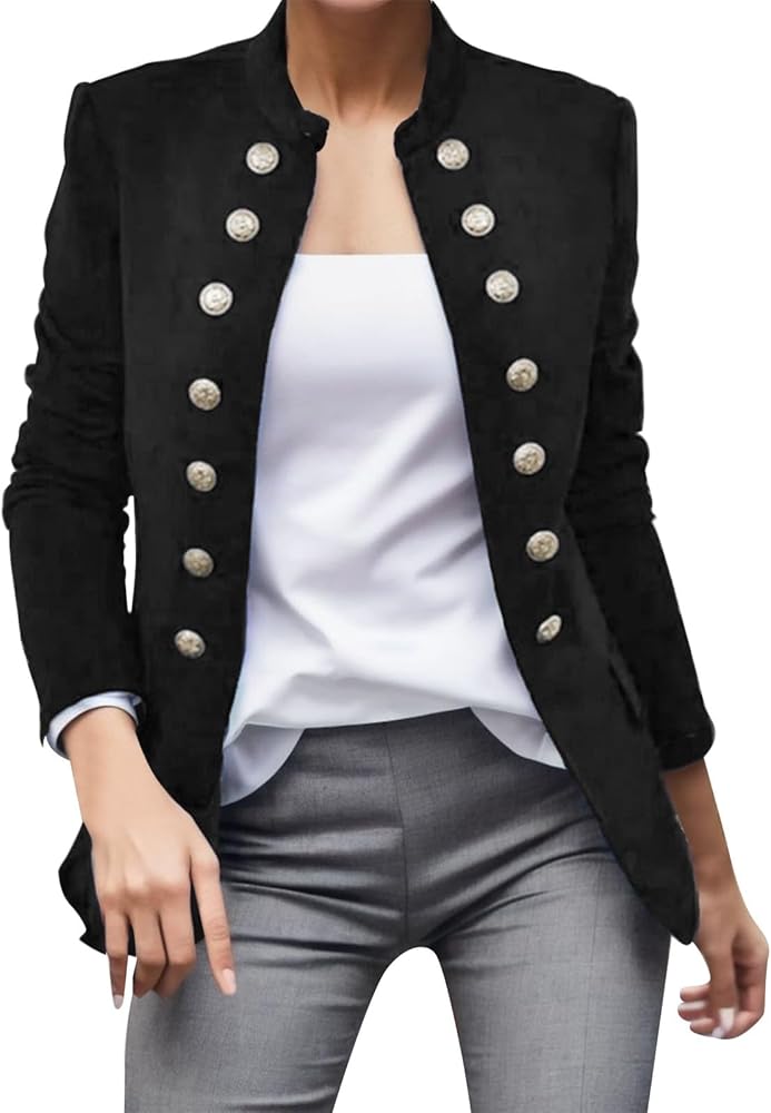 2023 Suit Jackets for Women Trendy Casual Blazers Long Sleeve Petite Casual Work Suit Coat Fall Winter Open Front Outerwear