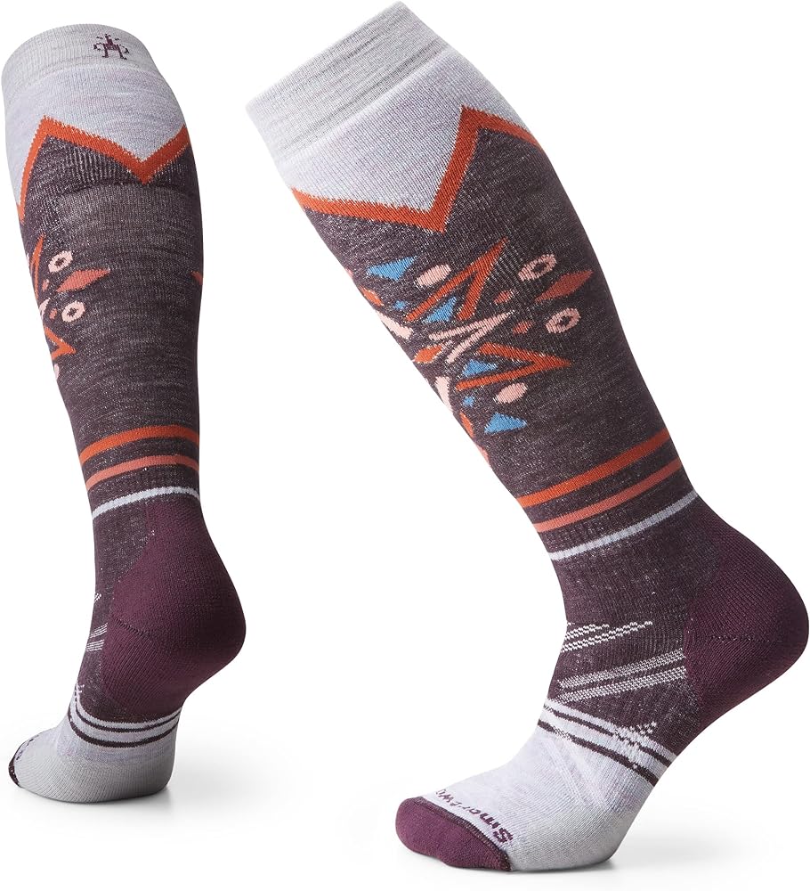 Smartwool Women's Ski Mountain Snowflake Pattern Full Cushion Merino Wool Over The Calf Socks