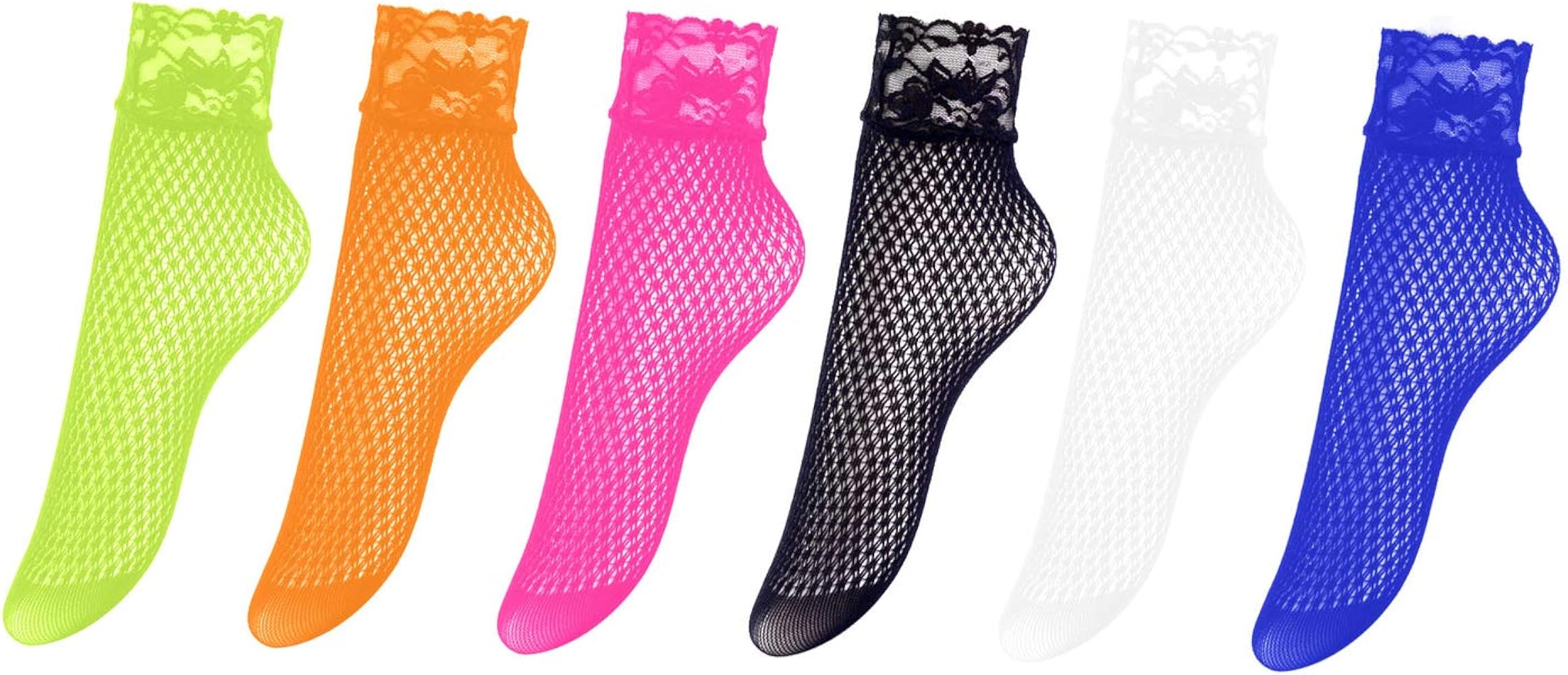 6 Pairs Multicolor Vintage Lace Women Socks Streetwear Party Dress Socks Elegant Ladies Hollow Out Sexy Ankle Short Fishnet Sock Calcetines Mujer