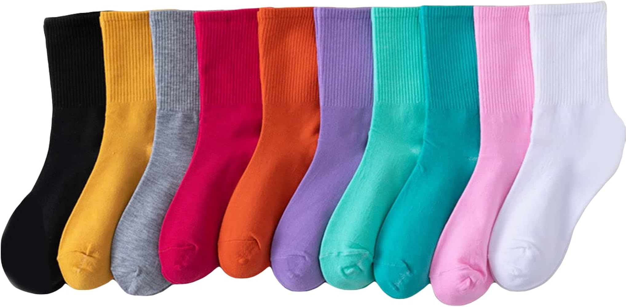 OYOANGLE Women's 10 Pairs Casual Striped Ankle Socks Soft Comfortable Low Cut Socks