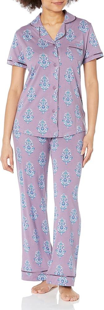 Cosabella Women's Bella Printed Short Sleeve Top & Pant Pajama Set