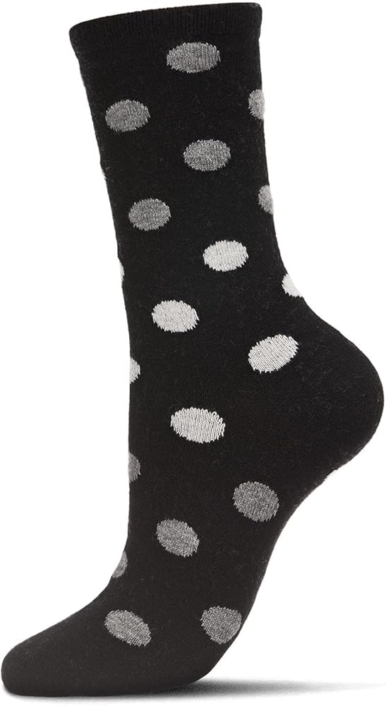 MeMoi Women's Multi Shade Polka Dot Cashmere Blend Crew Socks