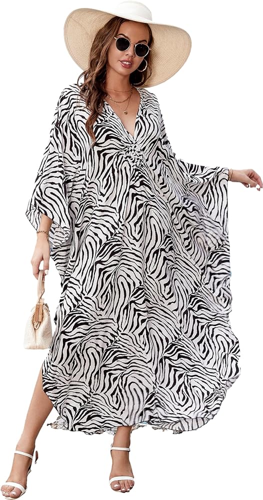 Women Elastic caftan Rayon Ethnic Print kaftans Floral Print Over Sized Caftans Lounge wear