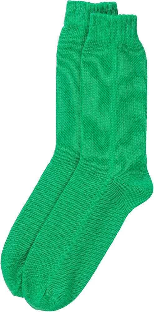 Womens Cashmere Bed Sock Lime Green - Made in Scotland