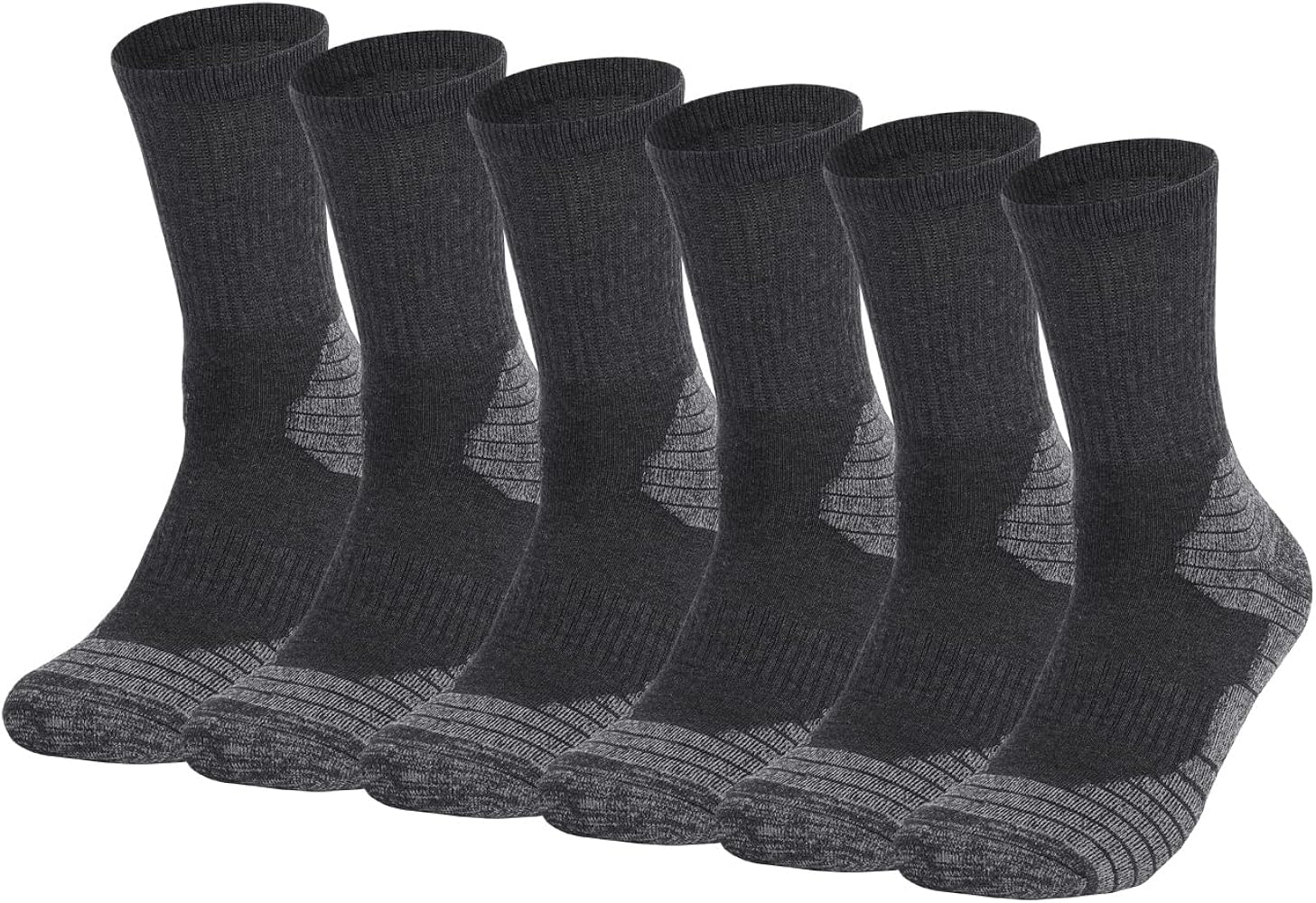 Work Socks for Men Cotton Cushioned Boot Socks Ankle Support(6 Pairs)