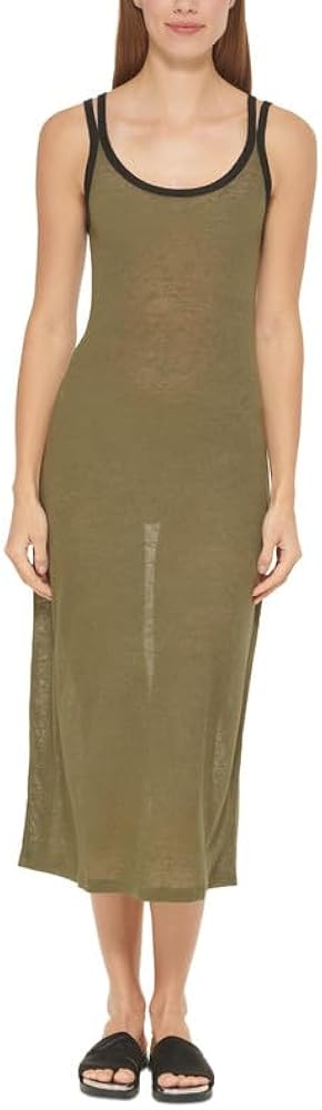 DKNY Women's Double-Strap Dress Cover-Up (Moss, Large)