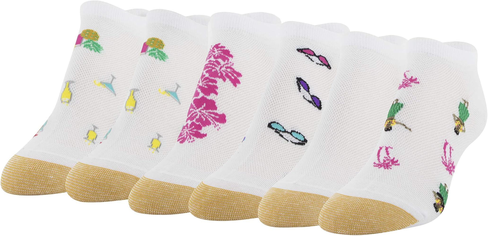 GOLDTOE Women's Mesh Island Liner Socks 6 Pack