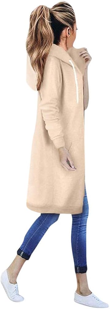 ECKHARDT Women Open Front Long Cardigan Coat Outwear Jackets With Hood Fall And Winter Business Casual Clothes For Women