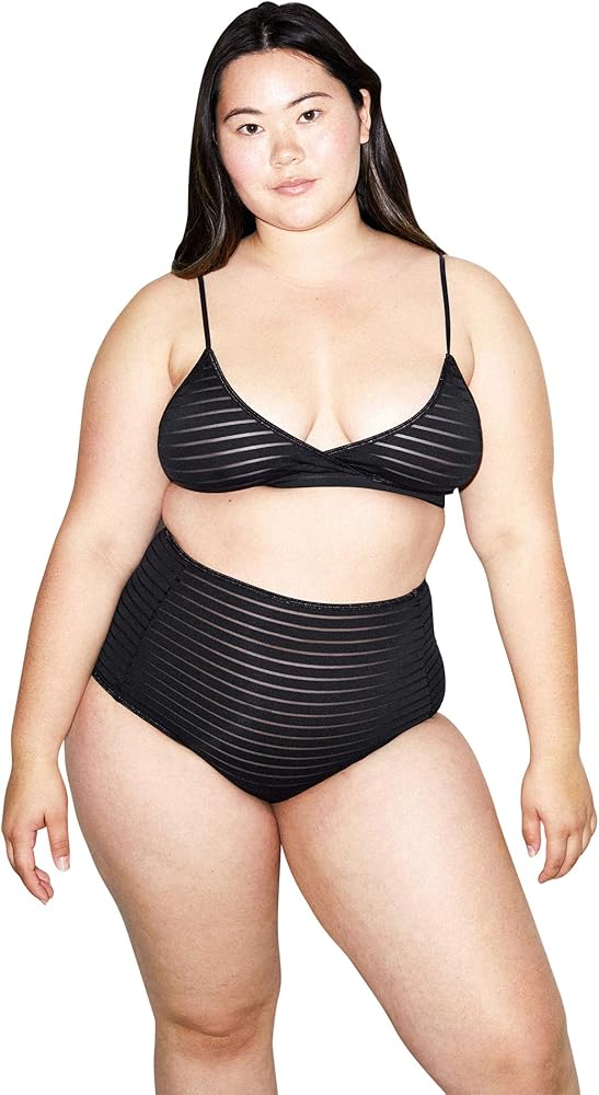 American Apparel Women's Standard Shadow Stripe High Waist Brief