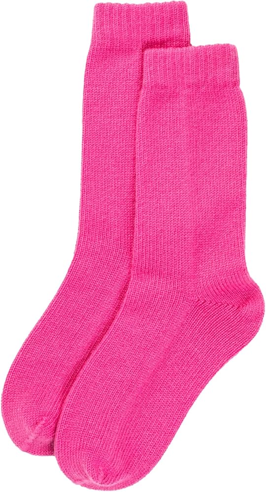 Womens Cashmere Bed Sock Bright Pink - Made in Scotland