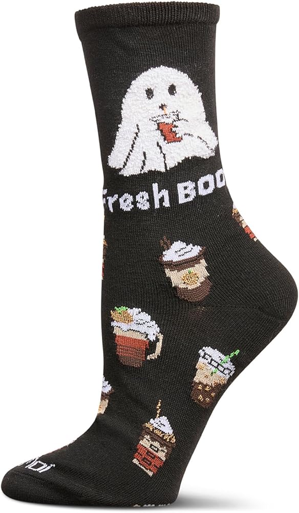 MeMoi Women's Fresh Boo Holiday Crew Socks