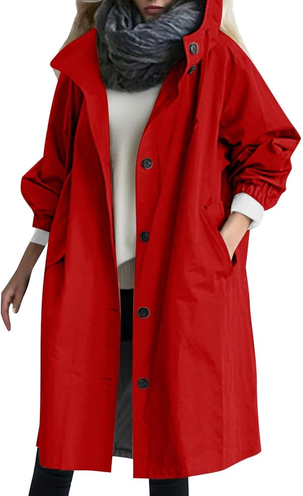 Women's Trench Coat Long Double-Breasted Fall Fashion Windbreaker Jackets 2023 Classic Lapel Slim Overcoat Outerwear