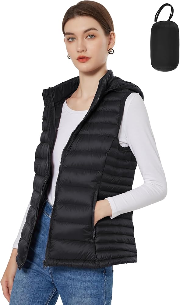 ROYAL MATRIX Women’s Down Vest Lightweight Packable Down Puffer Vest Warm Winter Puffy Vest with Hood