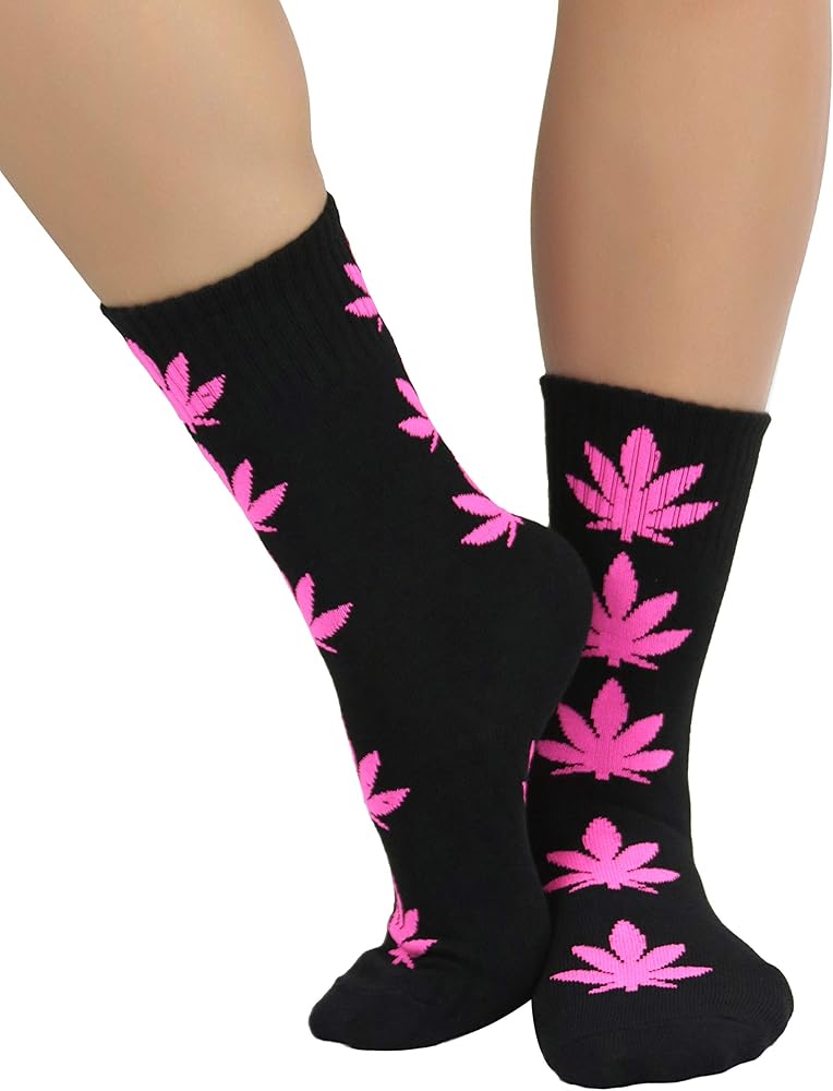 ToBeInStyle Women’s Fun Classicly Natural Iconic Leaf Printed Socks and Thigh Highs