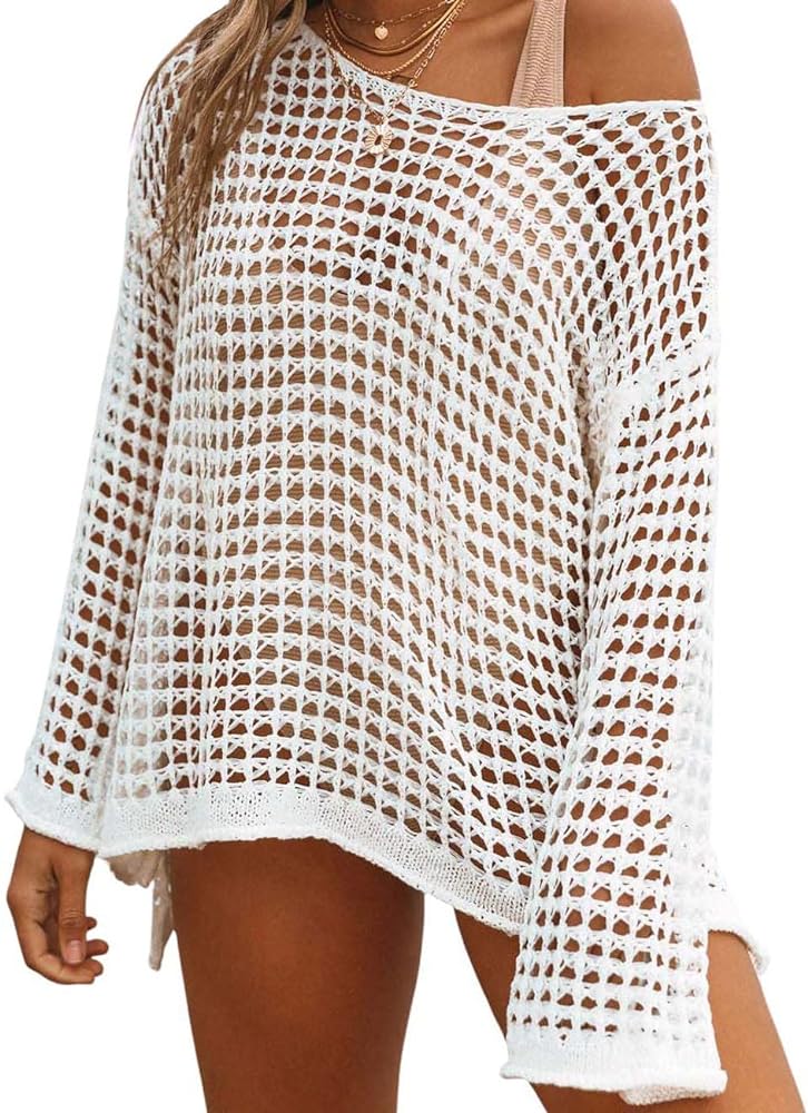 Bsubseach Crochet Cover Ups for Women Sexy Hollow Out Swim Cover Up Knit Summer Outfits