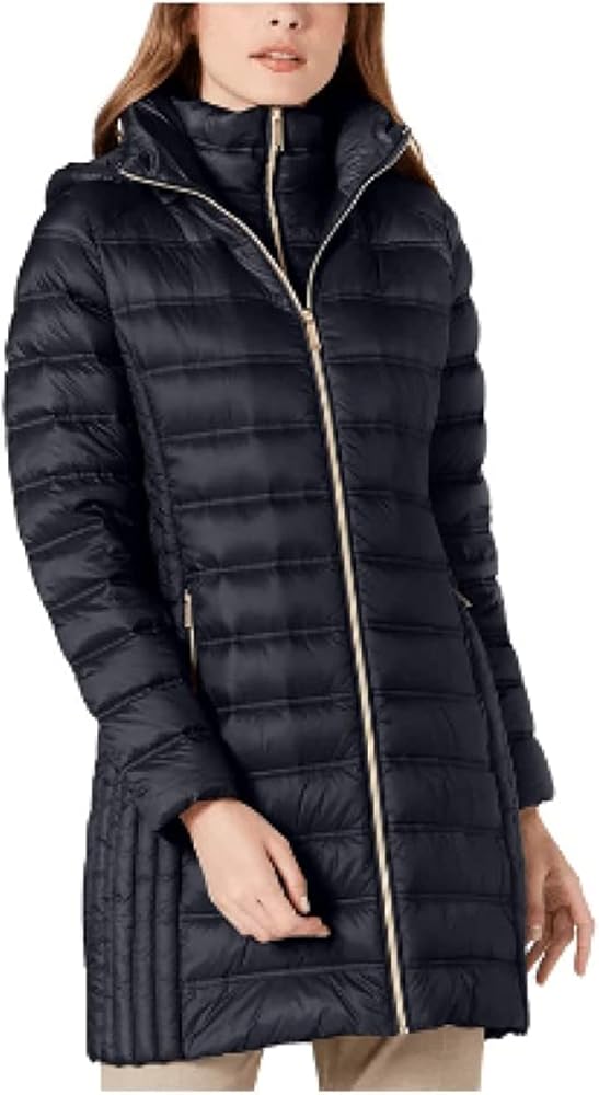 MICHAEL Michael Kors Hooded Packable Down Puffer Coat - Black