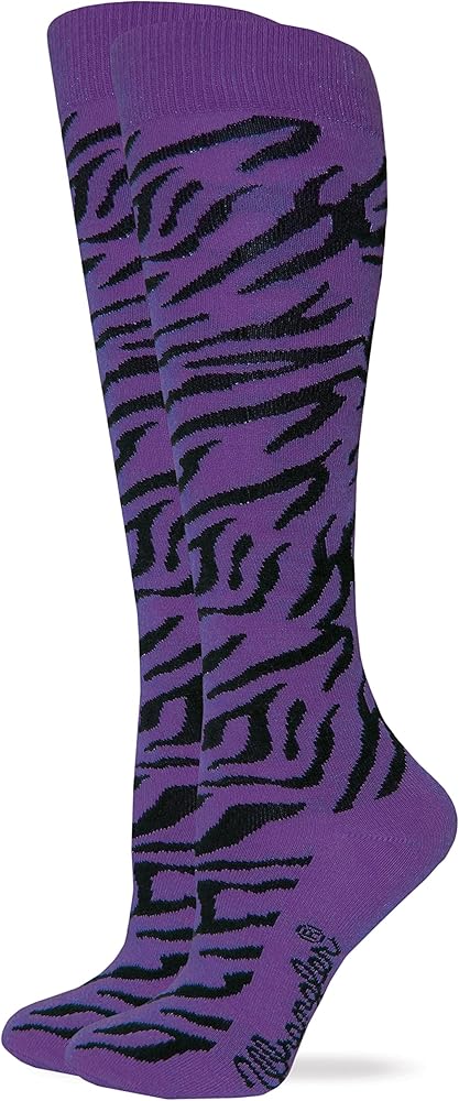 Wrangler Zebra Knee High Socks, Purple, Med (W 6-9), 1 Pair