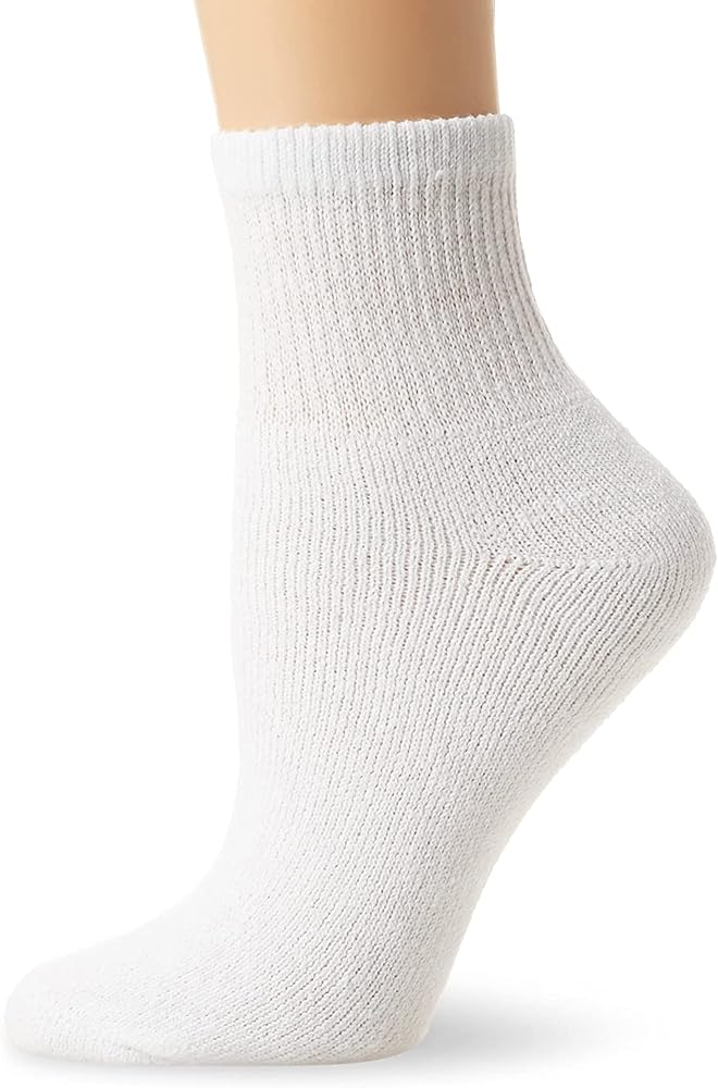 Fruit of the Loom Womens Active 7 Pack Ankle Socks, White Assorted, 4-10