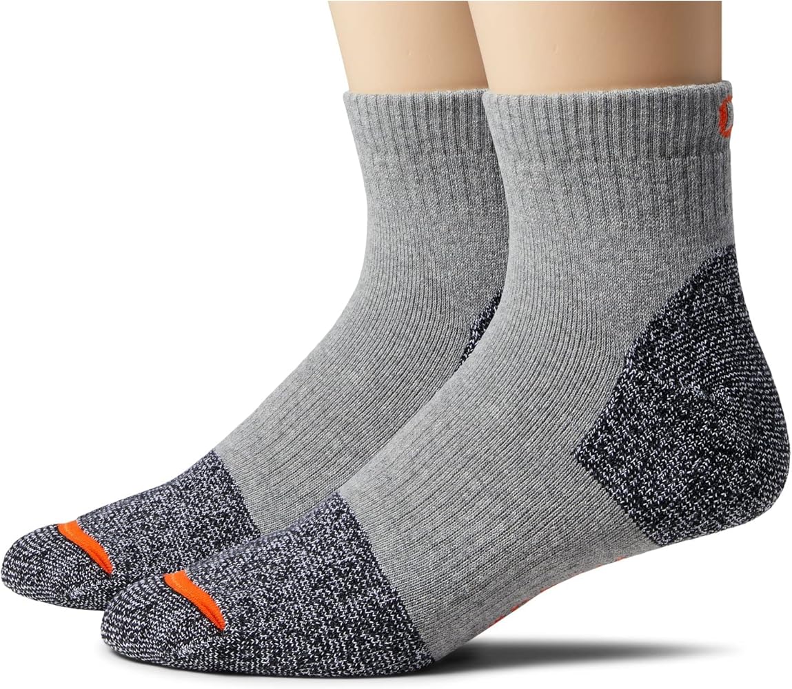 Merrell Unisex-Adult's Men's and Women's Cotton Safety Work Socks-2 Pair Pack-Breathable Arch Support and Blister Prevention, Ankle-Gray, Large-X-Large