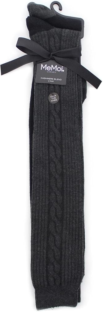 MeMoi Side Cable Cashmere Blend Over The Knee Warm Socks