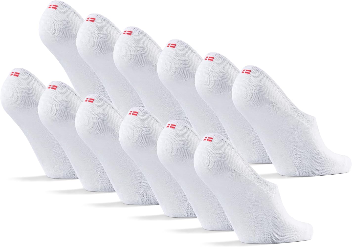 DANISH ENDURANCE No Show Socks, Non Slip, Invisible, Sneaker, Men & Women, 6-Pack