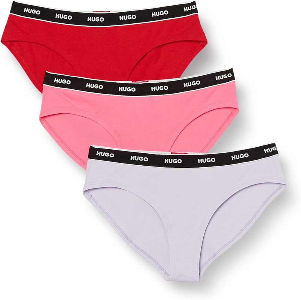 HUGO Women's 3-pack Repeat Logo Cotton Stretch Briefs