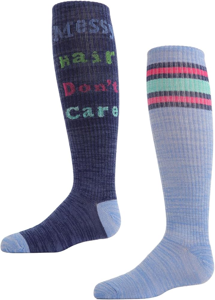 MeMoi Messy Hair Don't Care Knee High Socks 2-Pack