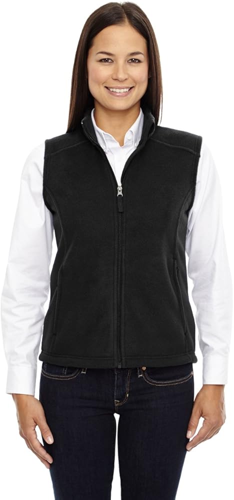 North End Journey Womens Black Sleeveless Fleece Jacket Vest BLACK 703 X-Large