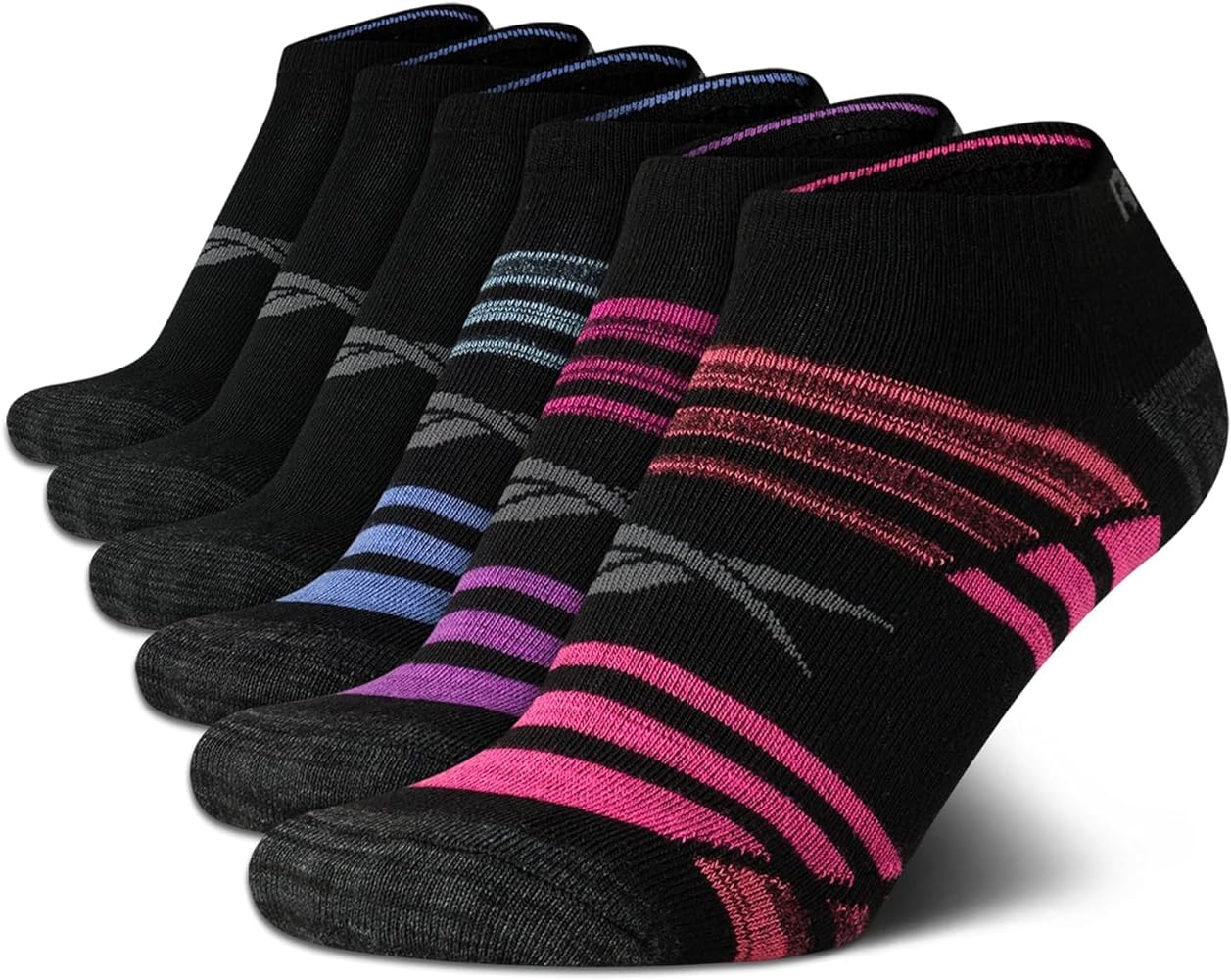 Reebok Women's Athletic Socks - Performance Low Cut Socks (6 Pack)