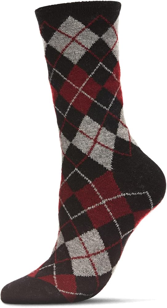 MeMoi Women's Soft Chevron Trio Cashmere Blend Crew Socks