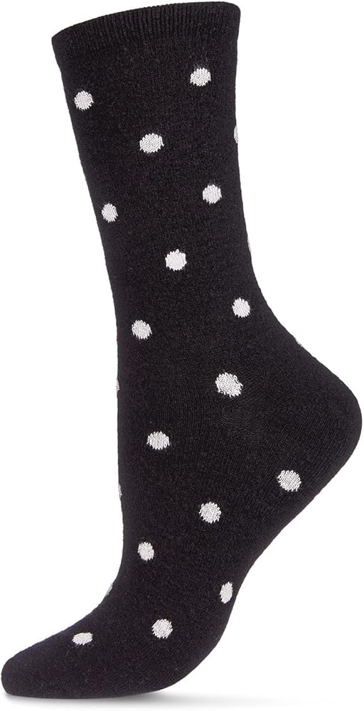 MeMoi Women's Pretty in Polka Dots Cashmere Blend Crew Socks