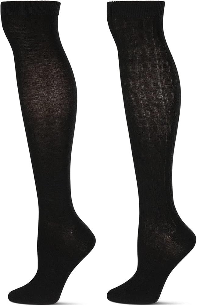 MeMoi Women's 2 Pair Pack Houndstone Cashmere Knee High Socks