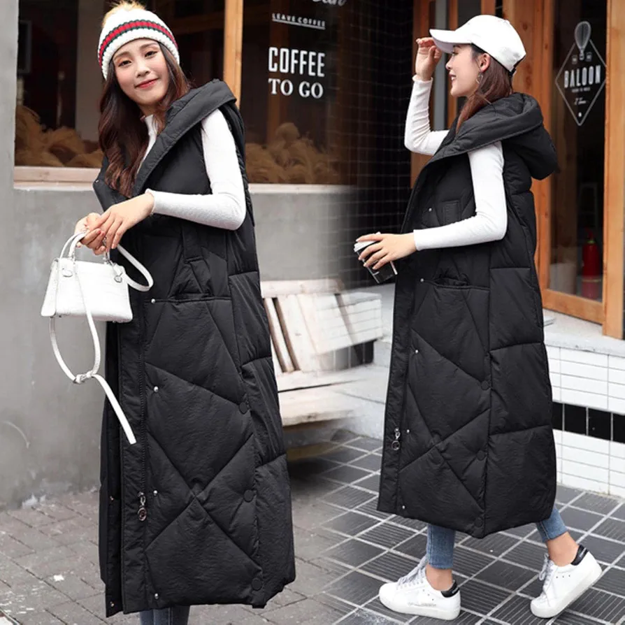 SARGE New Hooded Vests Parkas Fashion Winter Jacket Women Casual Thick Down Cotton Winter Coat Women Warm Waistcoat