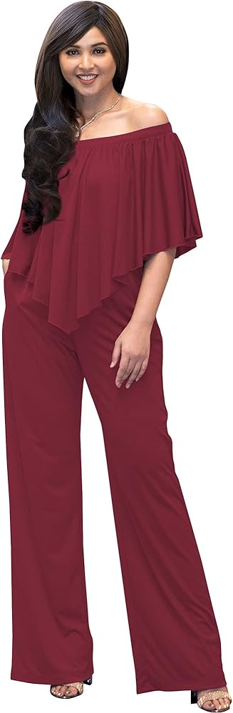 KOH KOH Womens Long Pant Strapless Off Shoulder Pocket One Piece Jumpsuit Outfit