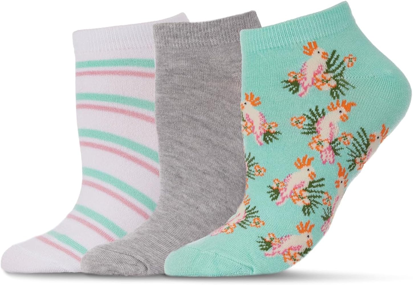 MeMoi 3-Pack Women's Cockatoo Rayan Blend Low-Cut Socks