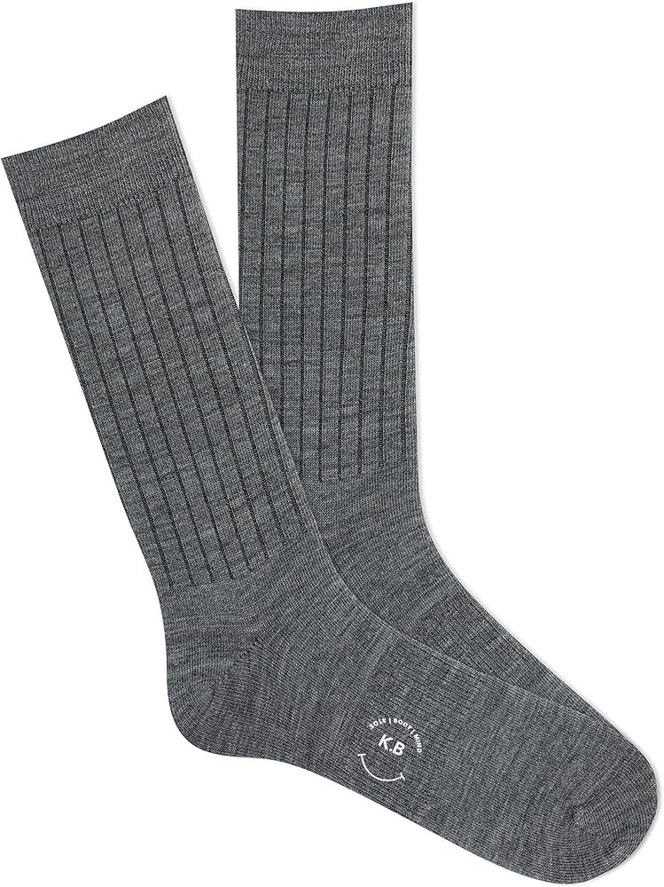 K. Bell Women's Wool Blend Ribbed Crew Sock 1 Pair Pack