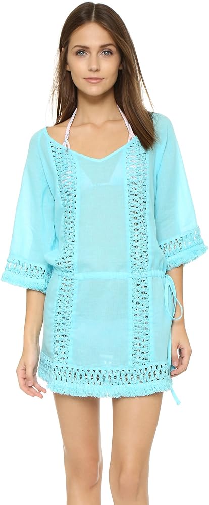 Women's Blue Lagoon Crochet Caftan Cover Up