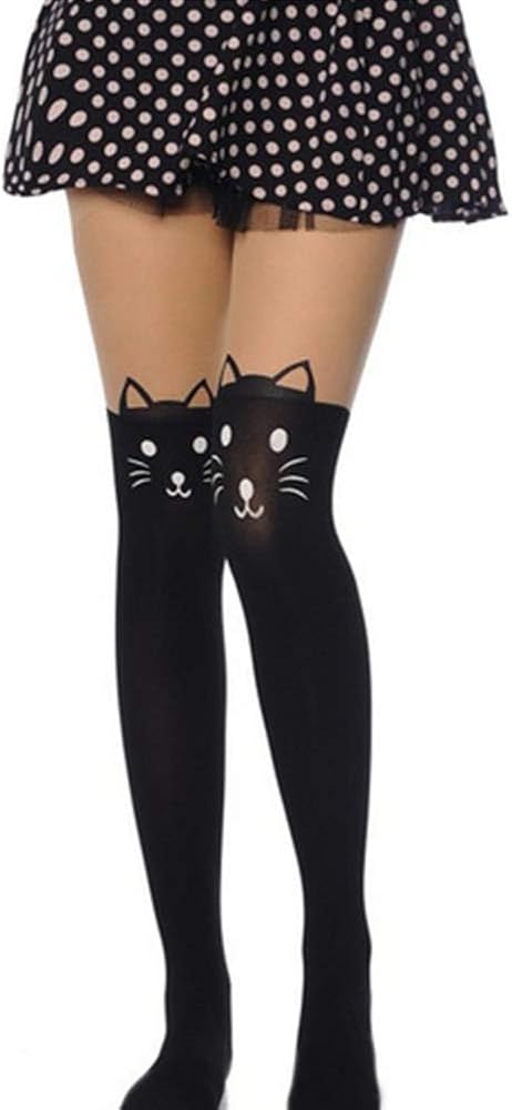 Ulalaza ToBe-U Cat Stockings Pantyhose Women Girls Animal Patterned Hosiery Leggings